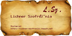 Lichner Szofrónia névjegykártya